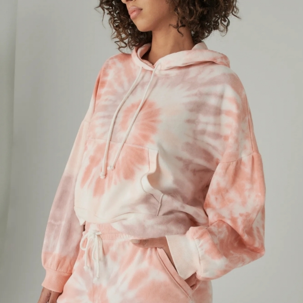 Lucky Brand Pink Tie-Dye Hoodie